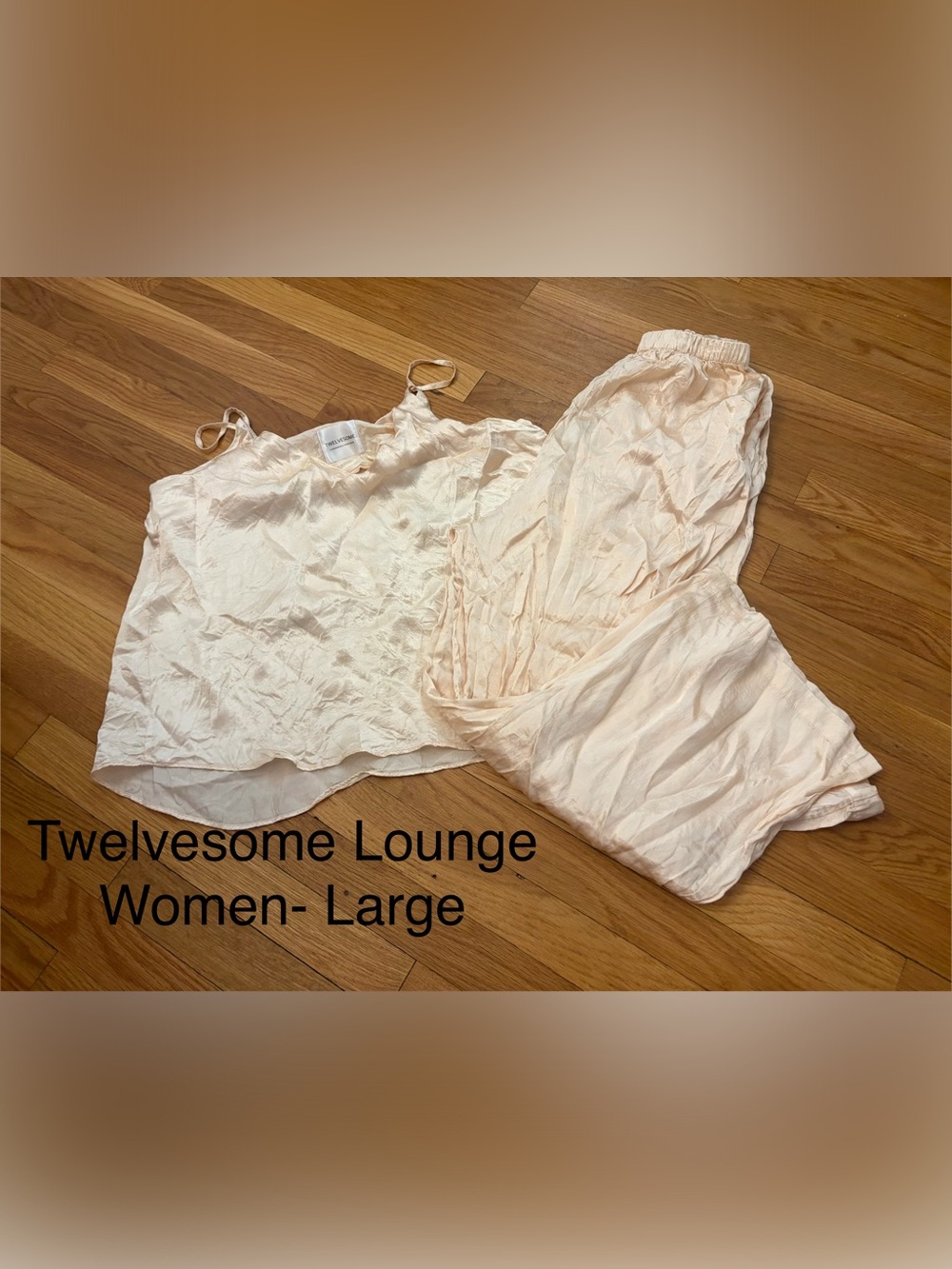 Cream Satin Camisole & Pants Set